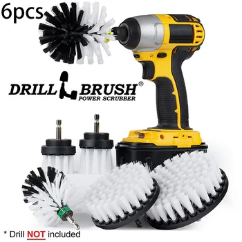 

6Pcs Tile Bathtub Tire Power Scrubber Cleaning Drill Brush Cleaner Combo Kit Cleaning Accessories Plastic