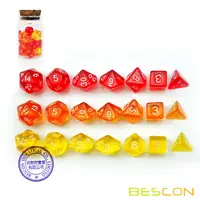 Bescon Mini Dice Gem Set 21pcs -21 Gem Mini Polyhedral Dice, 3 colors in Complete Set of 7, Miniature 10MM Dice Size 2