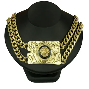 

Hip Hop Lion Head Pendant Necklaces for Women Gold Punk clavicle Chain Statement Necklace Jewelry Gift