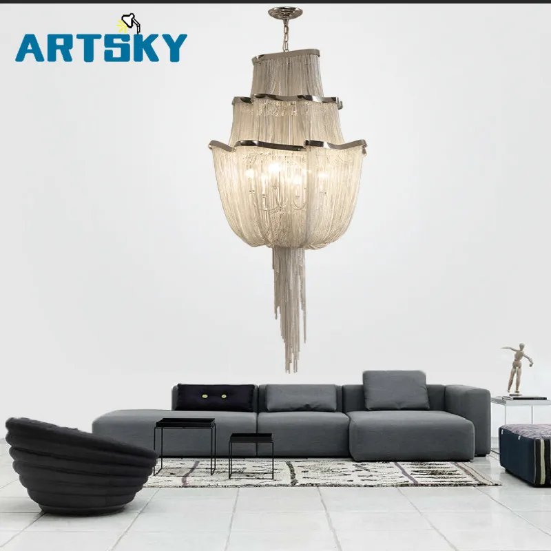 

Modern Aluminum Alloy Chain Apartment Restaurant Art Deco Lighting LED Lights