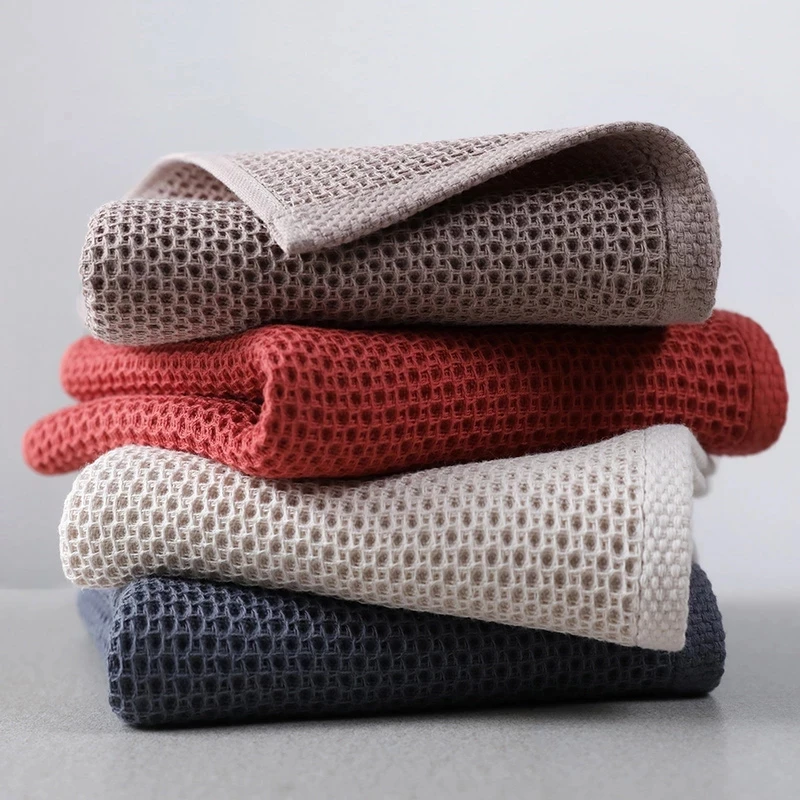 70x140cm high qualityWaffle towel Bathroom accessories смsolid color towel absorbent strong Wipe towel after exercise 3
