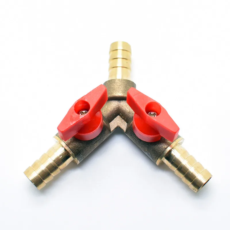 motorcycle carburetor isolation valve pipe switch fuel shut off valve straight pipe plastic switch universal Three-way pagoda head ball valve Y type 8/10/12mm Green head pointed mouth valve natural gas gas pipe switch accessories