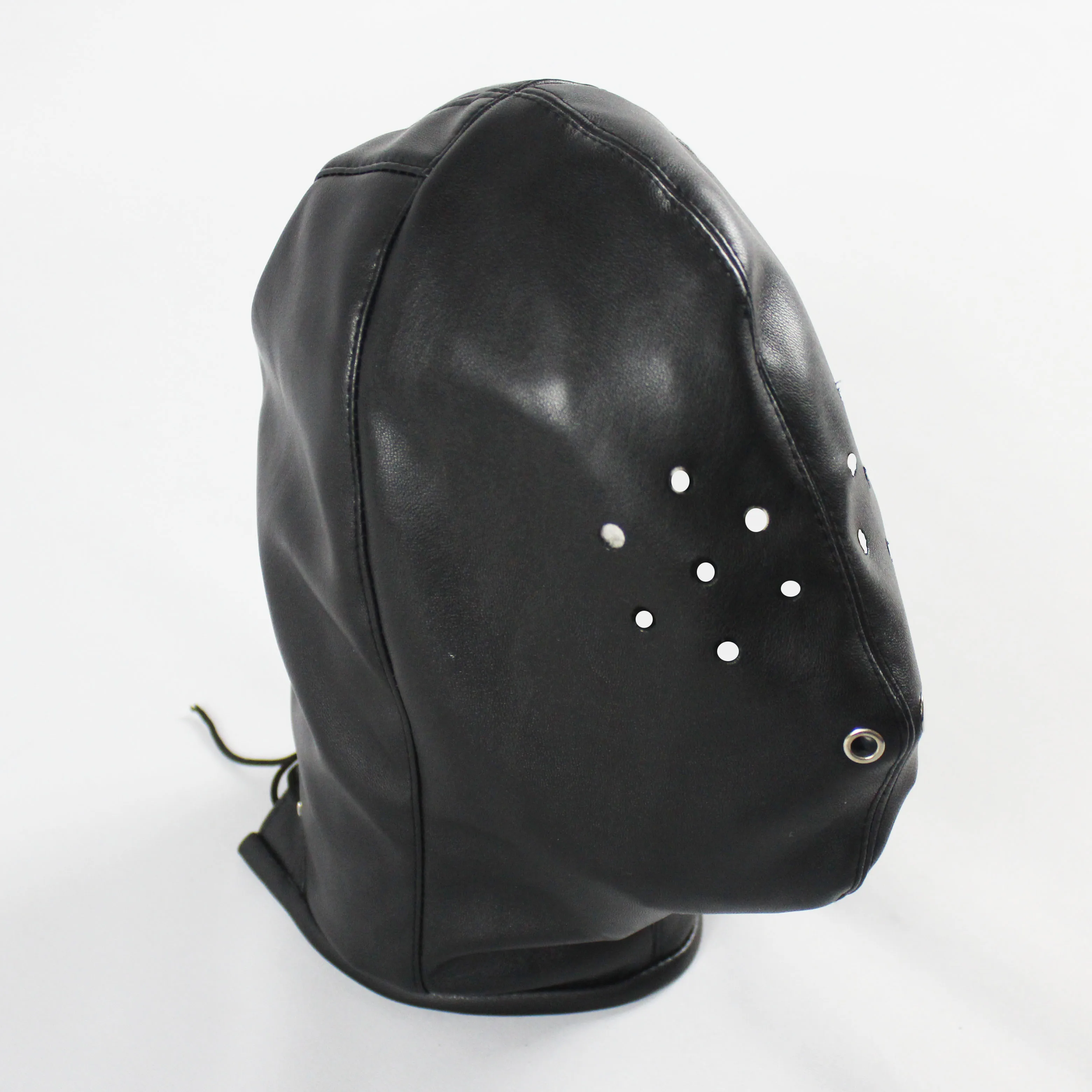 eye hole PU leather Head harness Cosplay Halloween hood mask headgear restraint 