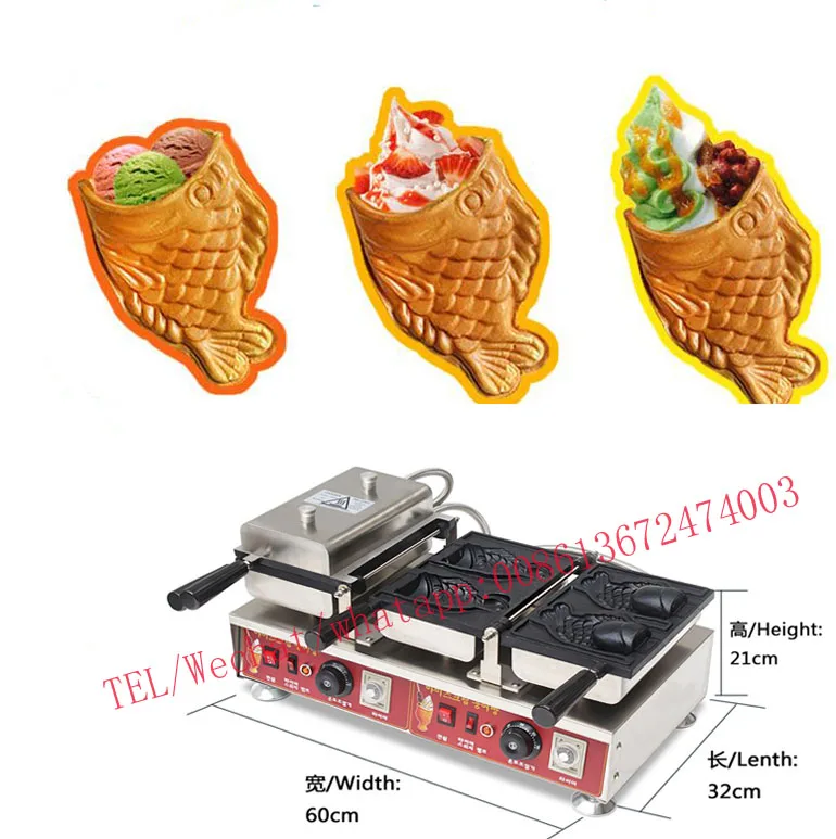 Стоимость Электрический 110 В 220 коммерческих антипригарным покрытием японский мороженое Taiyaki производитель машина - Цвет: 169 model