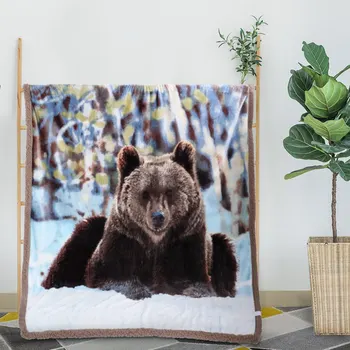 

Warm Soft Coral Fleece Blanket Winter Animal Printed Banket for Kids Cartoon MicrofiberPlush Throw Blankets on Bedding