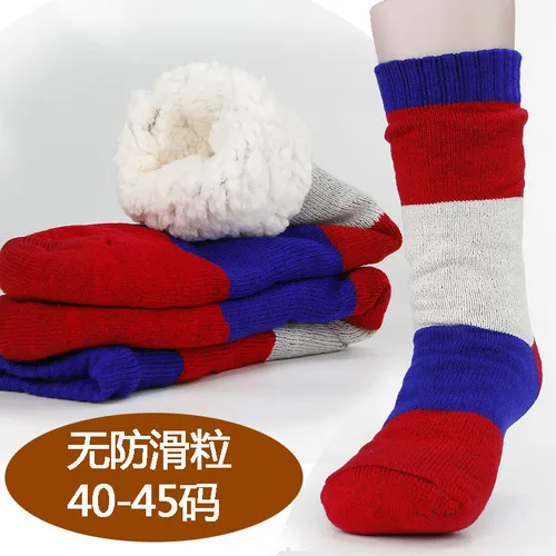 sock 40-45 Мужские тапочки; шерстяные толстые плюшевые зимние носки; Мужская обувь; мужские домашние тапочки; мужские зимние Тапочки - Цвет: sock 40-45