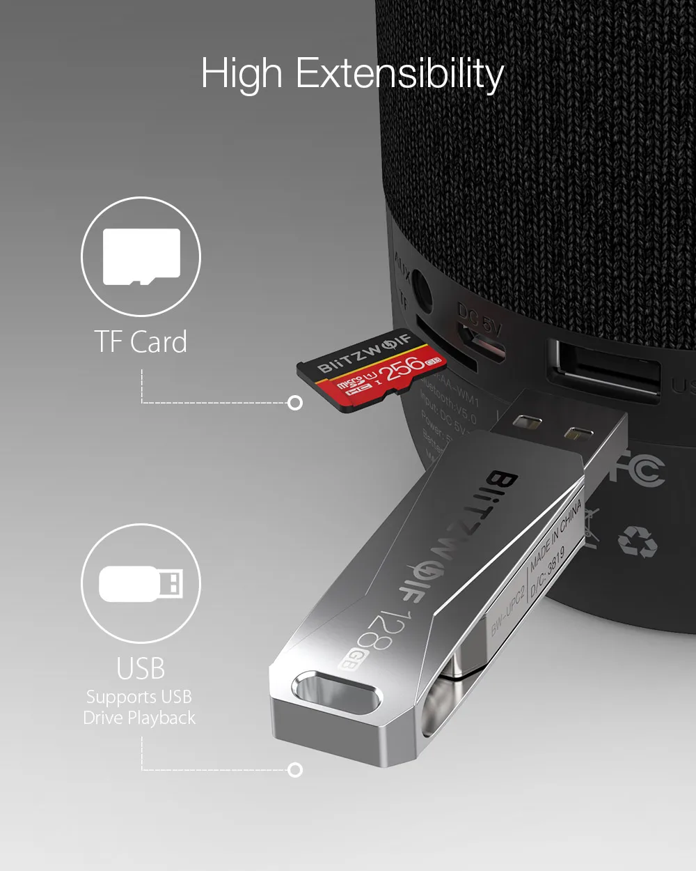 AIRAUX AA WM1bluetooth Speaker Wireless Column Loudspeakers For Phone Stereo Bass surround Waterproof Outdoor Speaker Portable