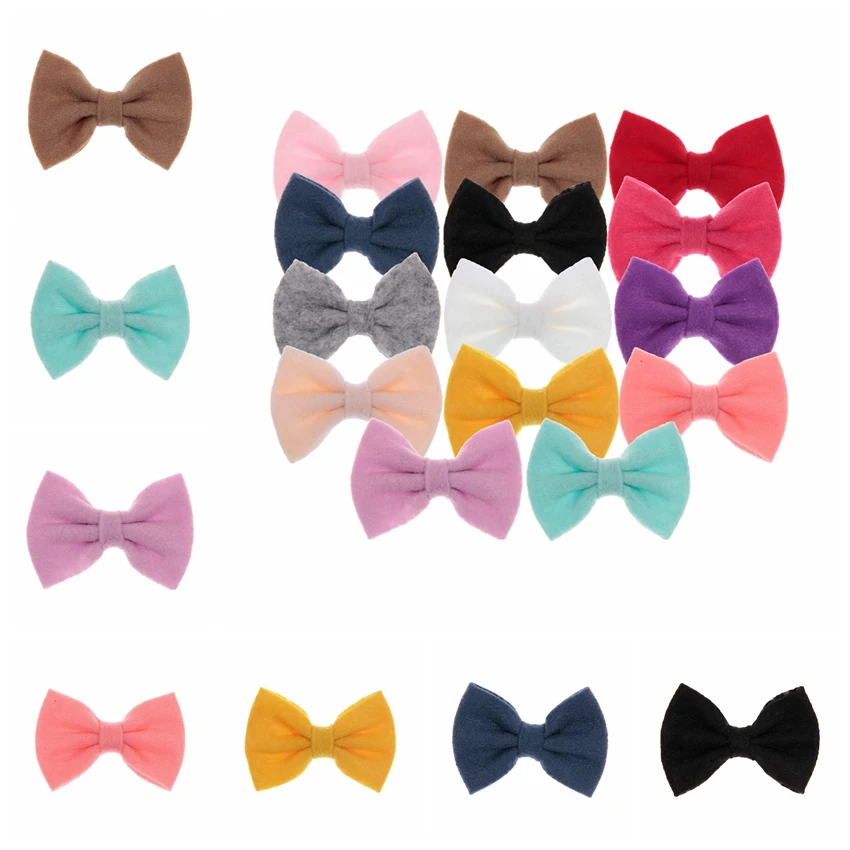 

Nishine 3.2" 30pcs/lot Felt Bows for Baby Girls Headbands Boutique Hair Bows for Hairpins Clips Diy Hair Accessories