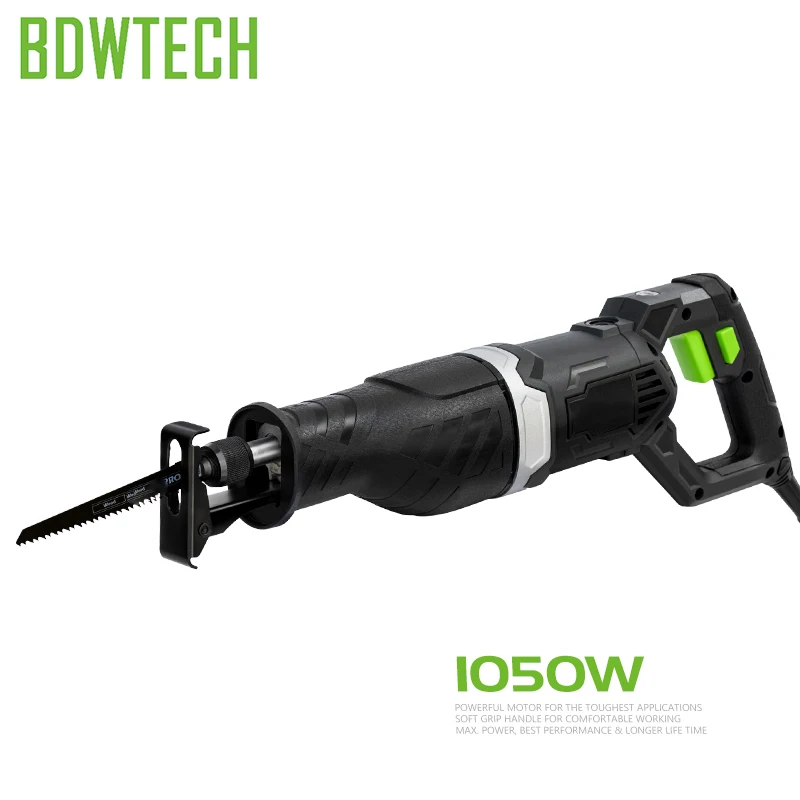

Free shipping Bdwtech BTR01 Electric Reciprocating Saw for wood metal PVC 1050w power saw with 2 saw blade Free Return