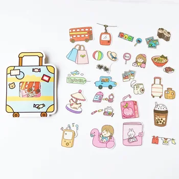 

1 Pack (40 pcs stickers) Trunk Girls Travelling Shopping Notes Decorative Stickers Hand Account Diary Decoration