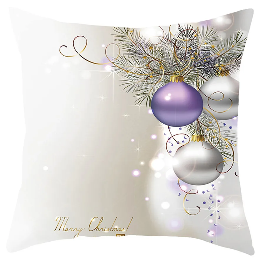 

New Sofa Cushion Cover For Christmas Decorative 45x45cm 1PC Short Plush Christmas Pillow Cover Xmas Decor Cushion Cover 0903#30