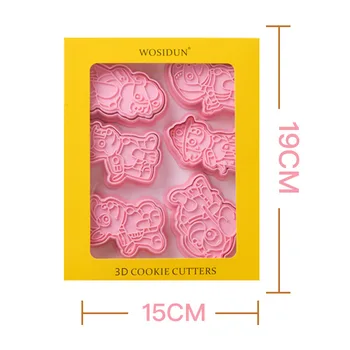 

6 pieces/set Dinosaur Dolphin Birthday Toy DIY Figure Model Cookie Cutters 3D Plastic Pressing Model Toy Children Christmas Gift