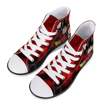 

Aulaygo Boys Canvas Cosplay Shoes Red Sneakers High Top Lacing Flat Son Goku Dragon Ball Z Anime Girls School Running Shoes Now