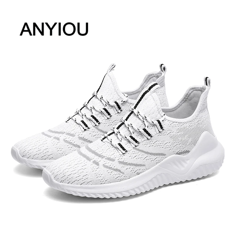 

ANYIOU 2019 New Men Casual Shoes Brand New Fashion High Quality Soft Breathable Lace-up Men's Shoes Three Colors Plus Size 39-48