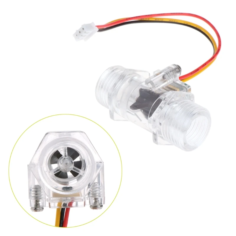 

Water Flow Sensor Switch G1/2\" Hall Effect Meter Control DC 5-15V B95A