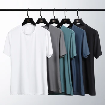 

2020 Brand New Cotton Men's T-shirt Short-sleeve Man T shirt Short Sleeve Pure Color Men t shirt Hole T-shirts For Male Tops