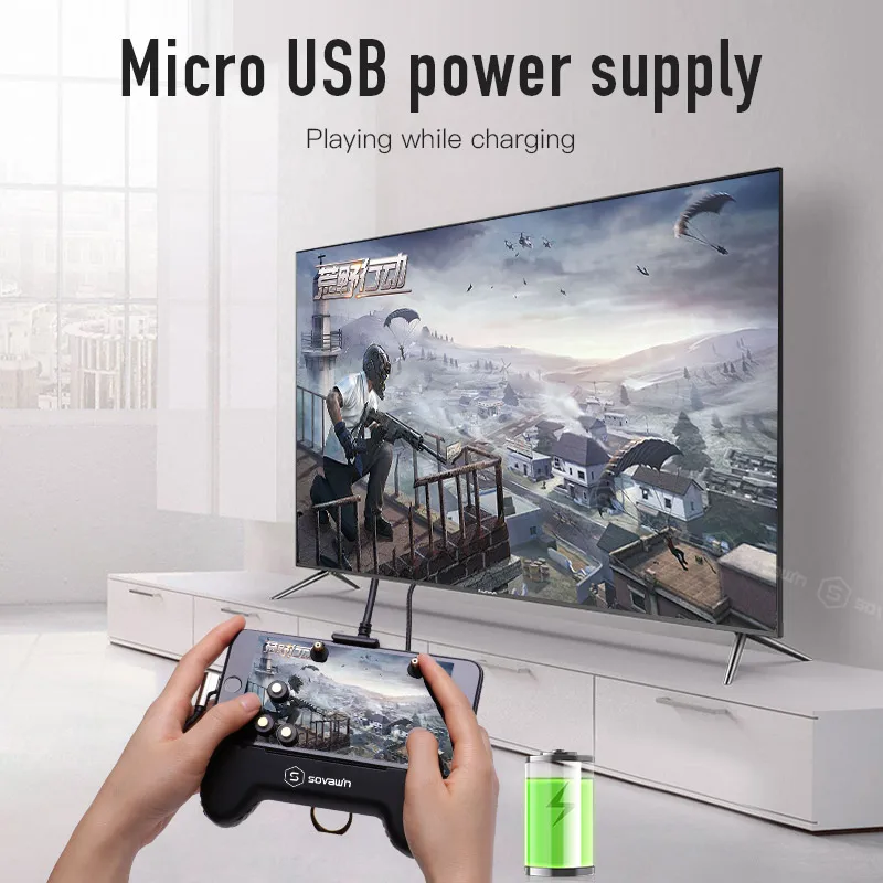 Mobile Gamepad Android TV USB 4K HDMI Display Adapter Controller Joystick Same Screen Converter for