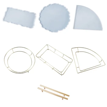 

Crystal Epoxy Resin Tray Mold Fruit Plate Cup Mat Casting Silicone Mould DIY Crafts Coaster Making Tool