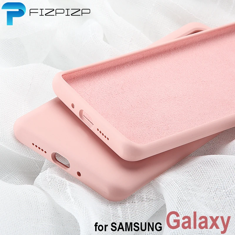 

Silicone Solid Case for Samsung Galaxy A10 A20E A20 A30 A40 A50 A70 M20 S8 S9 S10 Note 10 Plus S10e Liquid Cases Soft TPU Cover