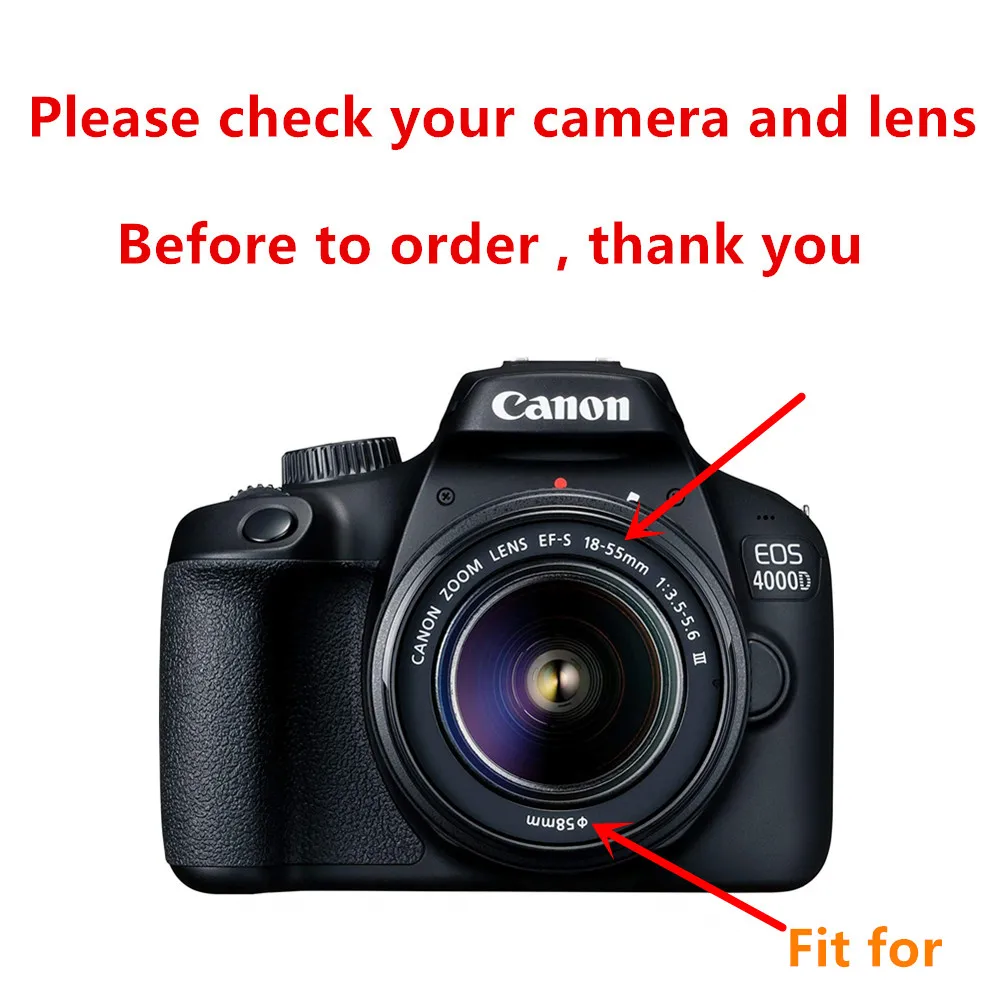 Filter kit UV CPL ND4 Lens Hood Cap Cleaning Pen for Canon EOS 850D 2000D 4000D 1300D 3000D Rebel T6 T7 T100 Camera 18-55mm Lens 2