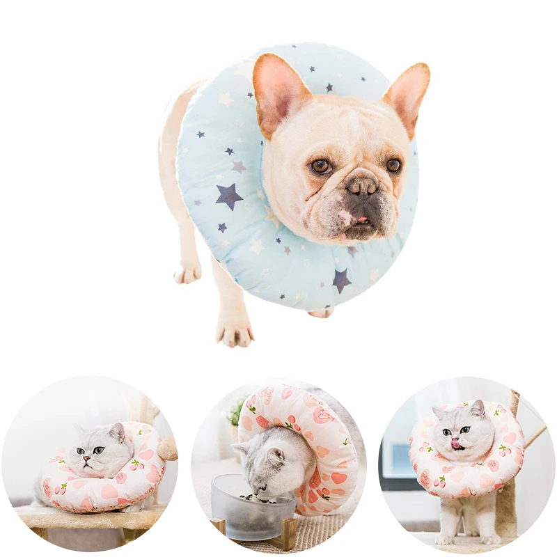 

Protection Medical Cone Collar Inflatable Pet Collar Health Dog Cat Vet Approved Elizabethan Wound Healing E-Collar