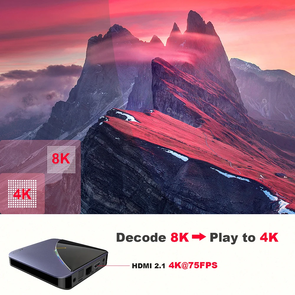 Billig A95X F3 8K RGB Licht TV Box Amlogic S905X3 Android 9,0 4GB 64GB Plex media server Wifi 4K Netflix Youtube Media Player A95XF3 X3