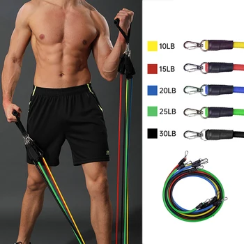 

11pc Resistance Bands Set Expander Yoga Exercise Fitness Rubber Tubes Band Stretch Training Home Gyms Workout Elastic Pull Rope