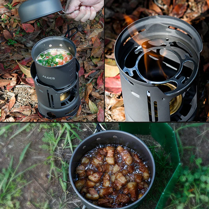 Conjunto de Cozinhar ao ar Acampamento Panelas Fogão Tigela Livre Suprimentos Kit Viagem 7 Pçs 7 Camping Panelas