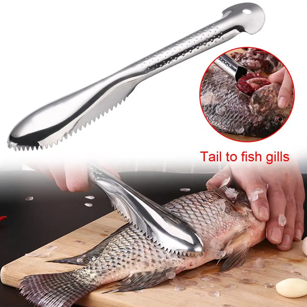 

stainless steel Fish Skin Brush Scraping Fishing Scale Brush Graters Fast Remove Fish knife Cleaning Peeler Scaler Scraper