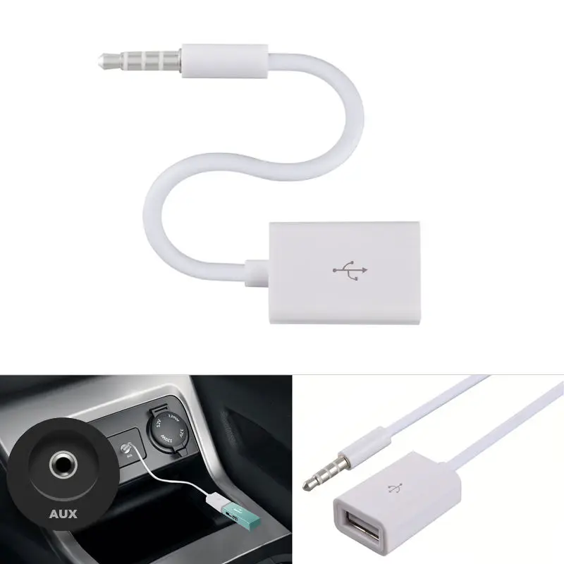 12 В USB 2,0 Женский Для MP3 DC 3,5 мм штекер AUX аудио разъем кабель конвертер шнур высокая анти-помех автомобильные аксессуары