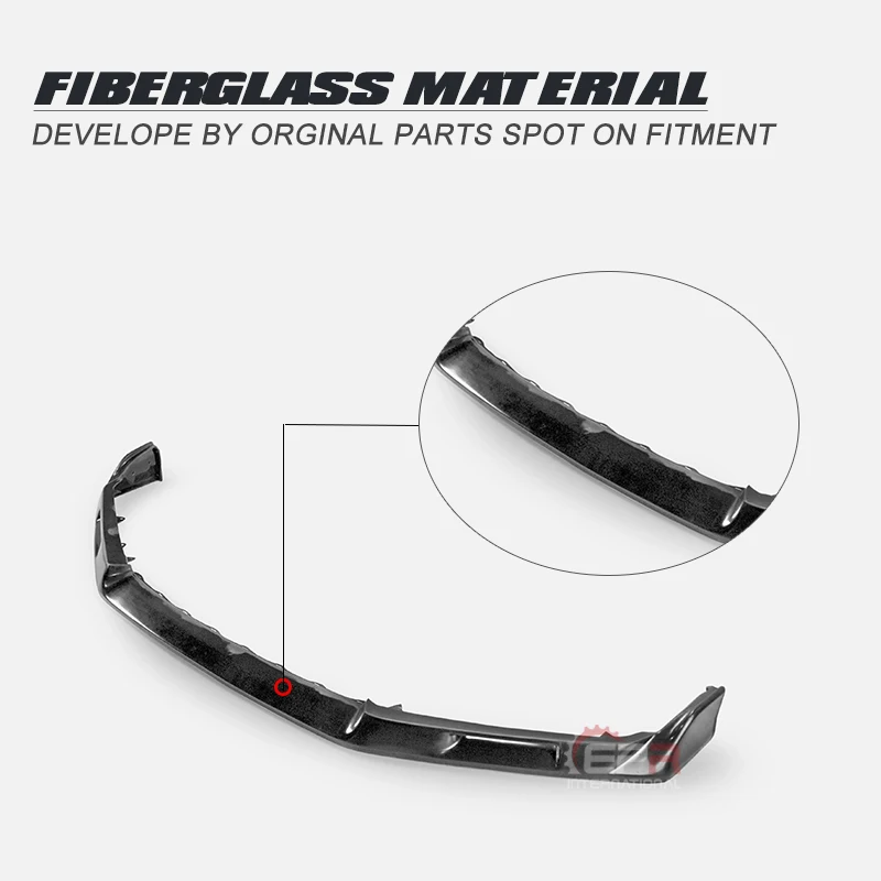 For CIVIC FK8 EV Style Glass Fiber Front Lip Trim FRP Glossy Carbon Bumper Splitter Kit For2017+ Type R Racing Body | Автомобили и