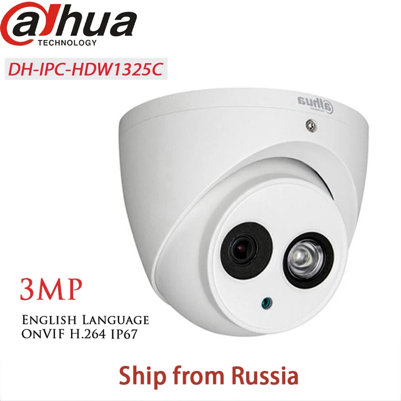 

Dahua Original 3MP dome camera H.264 ONVIF indoor IP Camera 1080p IPC-HDW1325C IR 30M Surveillance Network cctv cam from Ru