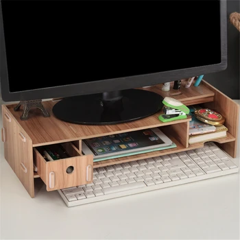 

DIY Wooden Computer Monitor Riser Table Organizer Desktop Keyboard Organizer Storage Monitor Organizer Rack