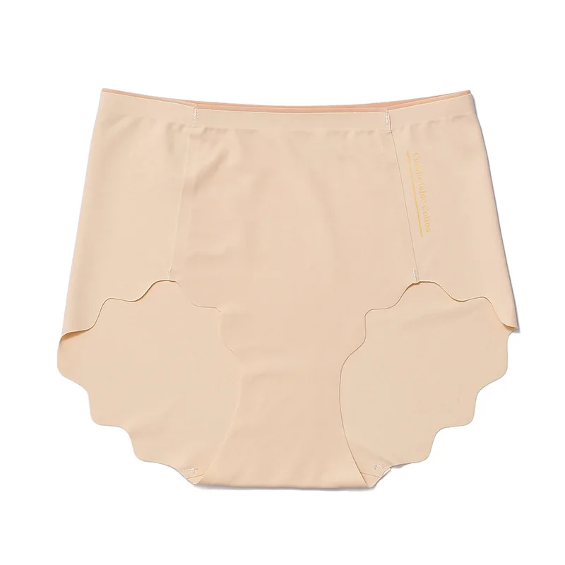 Women L-XXL Big Size Panties Seamless High Waist Underwear Soft Ultra Thin Sexy Ruffles Briefs Comfortable Breathable Lingerie - Цвет: Khaki