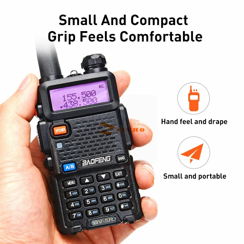 Оригинальный 8 Вт UV 5R иди и болтай Walkie Talkie “иди 10 км Baofeng uv5r CB Охота радио uv 5r 9R 82 8HX