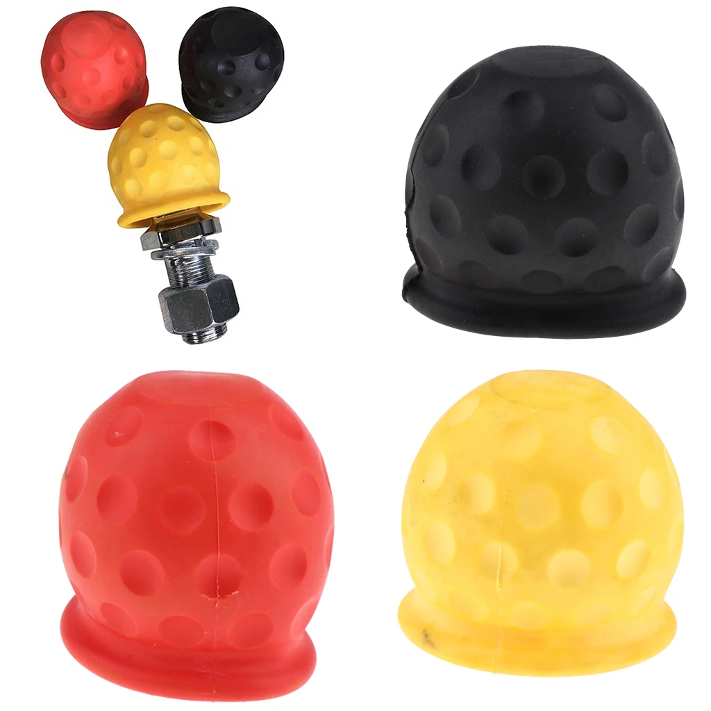 3PCS Tow Ball Cover Cap Tow Hitch Caravan Trailer Towball Protecter Rubber Cover Towing Car Van Trailer Towball Protection Cap