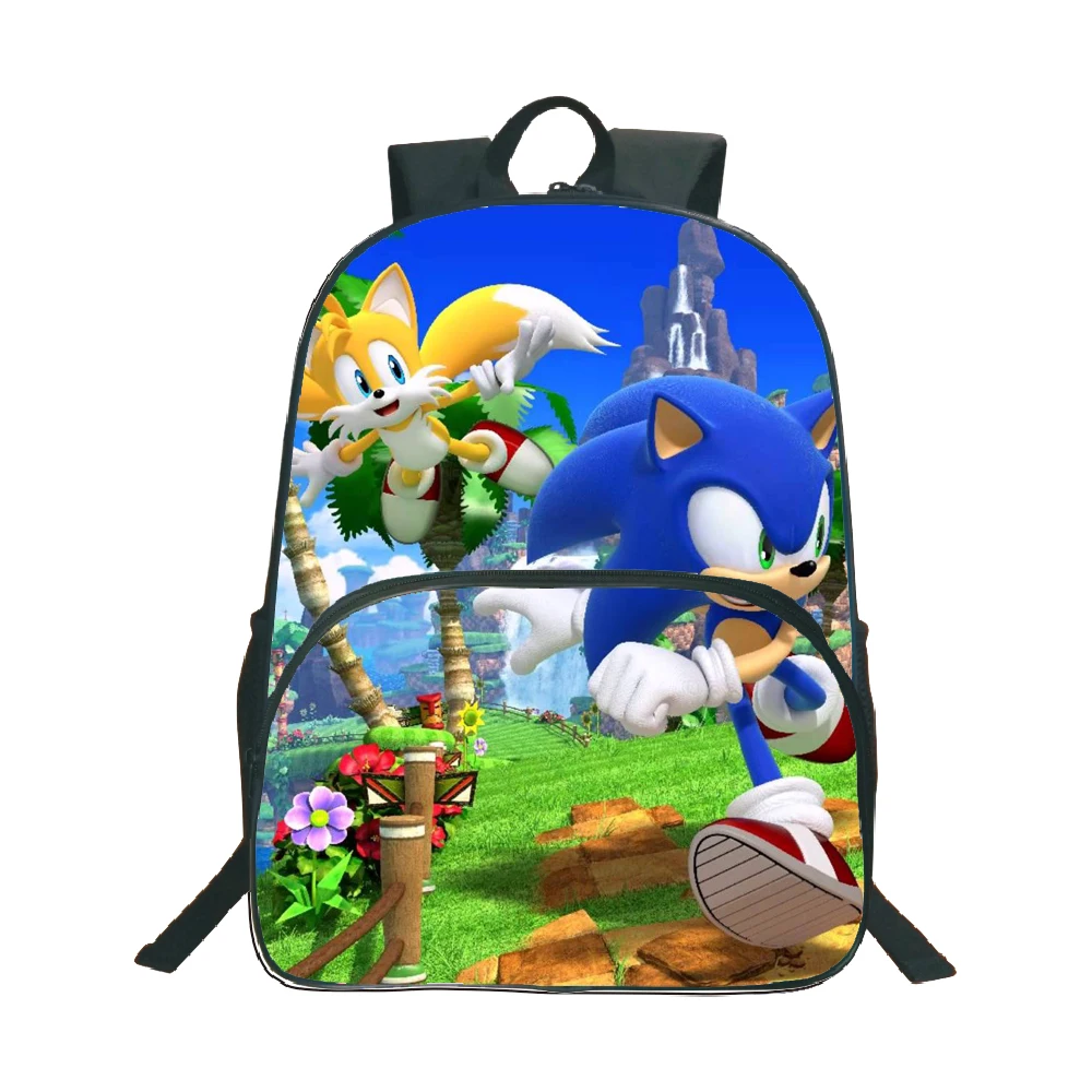Mochila Sonic Jogos Filme para viagens, bolsa escolar para meninos