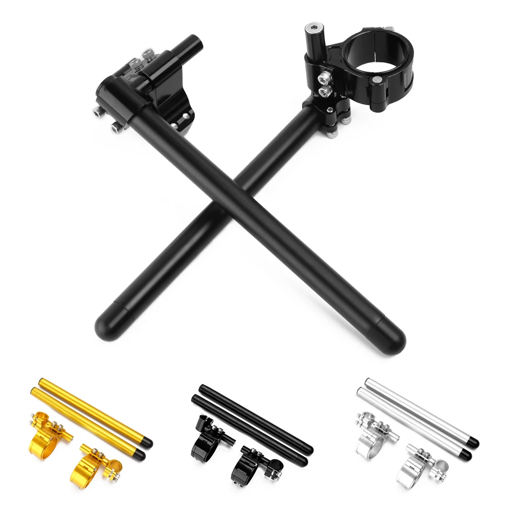 7/8" 22mm Motorcycle Adjustable Handbar Clip Ons 37mm 51mm 52mm 58mm