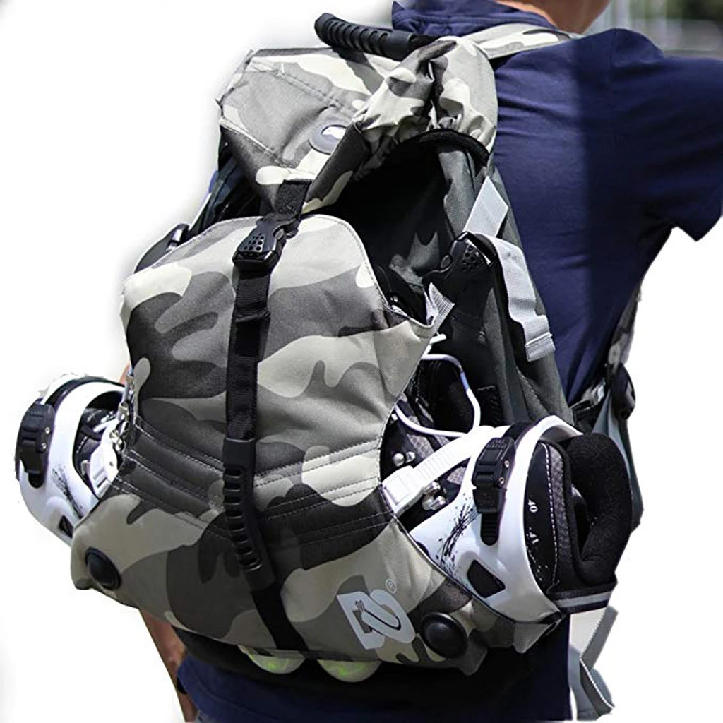Сумка для катания на роликовых коньках с регулируемым подкладом и плечевым ремнем, спортивный рюкзак, сумка для хранения коньков, сумка на плечо с несколькими карманами