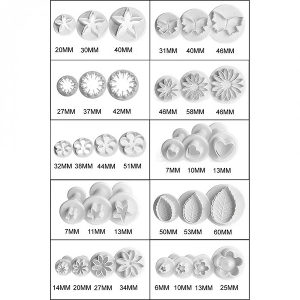 33/46 шт Украшение торта сахарата инструменты плунжеры для мастики цветок для украшения торта формы набор для сладких изделий украшения выпечки Инструменты