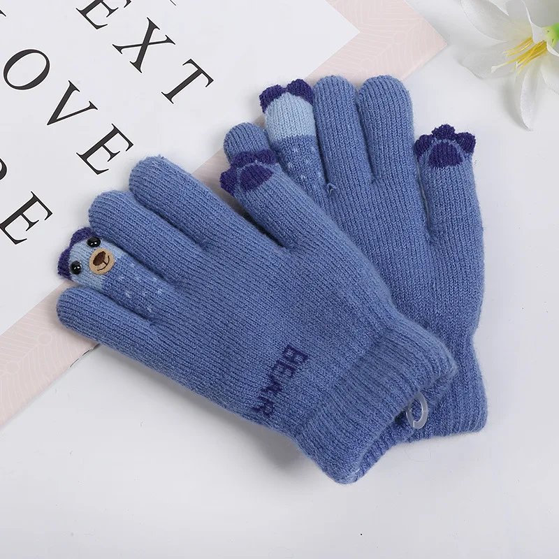 Новинка года; зимние детские перчатки; варежки с 3D принтом медведя; детская перчатка вязанные варежки; теплые перчатки и варежки из плюша для девочек