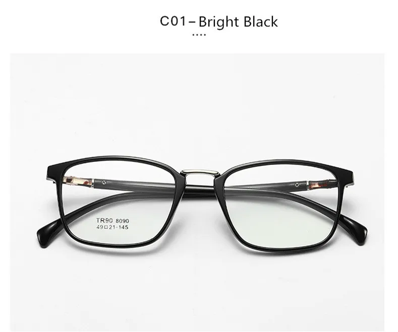 C1 Bright Black Женские мужские прозрачные очки, цветочные очки, оптические очки по рецепту, оправа для близорукости, очки для чтения, оправа - Цвет оправы: C1 Bright Black