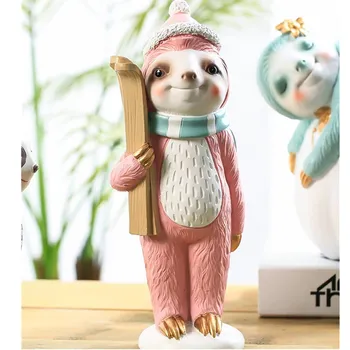 

Nordic Adorkable Sloth Art Sculpture Animals Cute Sloth Statues Resin Art&craft Home Decoration Accessories Creative Gift R2536