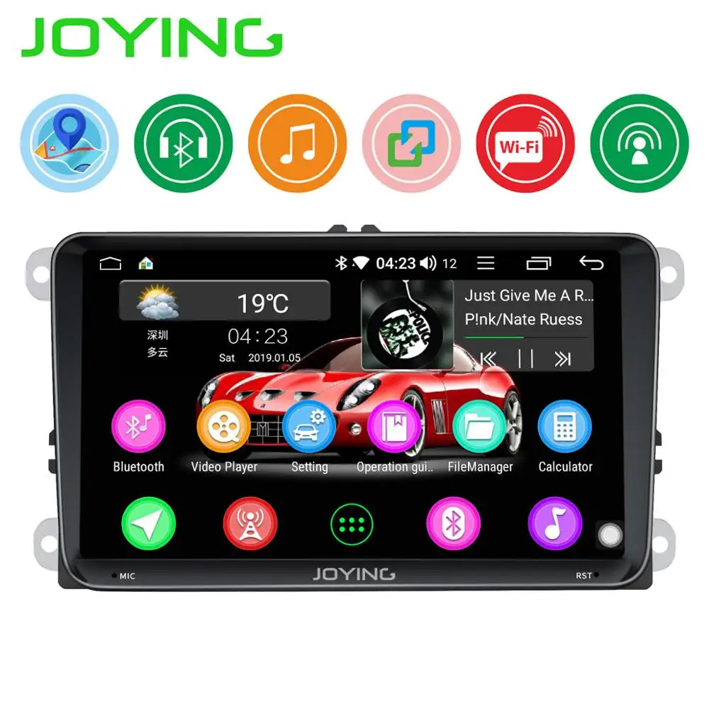 Cheap JOYING 2 din Android 8.1 car radio head unit GPS 9 inch IPS screen autoradio for VW/ passat b6/Volkswagen/Seat support fast boot 0
