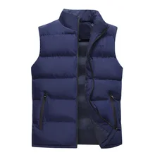 Мужское пальто, толстый теплый пуховый хлопковый жилет, мужской зимний хлопковый жилет больших размеров, жилет без рукавов с хлопковой подкладкой Clo