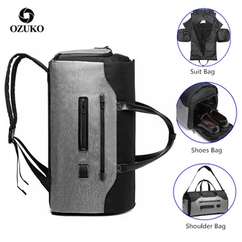 

OZUKO Backpack Suit Bag Multifunctional Backpack Men travel bag Shoes Bag Male Luggage Backpack Travel Duffel Bag Large