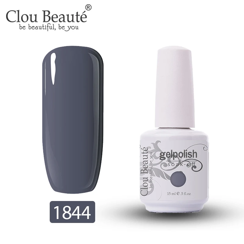 Clou Beaute 15 мл Гель-лак для ногтей УФ 179 цветов Varnich чистый цвет ногтей Блеск Топ УФ светодиодный гель Дизайн ногтей маникюрный лак гибридный - Цвет: 1844