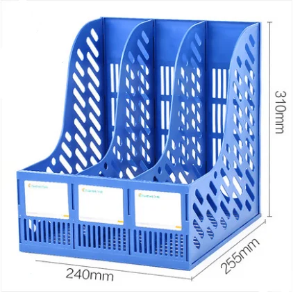 Многослойная стойка для файлов, утолщенный пластиковый настольный органайзер для документов, Студенческая книжная полка, держатель для канцелярских принадлежностей, коробка для хранения книг - Цвет: blue 3 layers