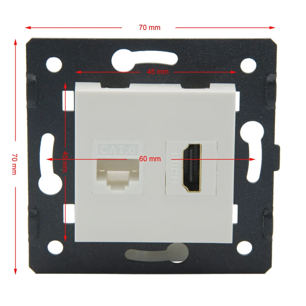 ЕС 80 стиль HDMI CAT6 RJ45 гнездо к гнезду настенная пластина| |