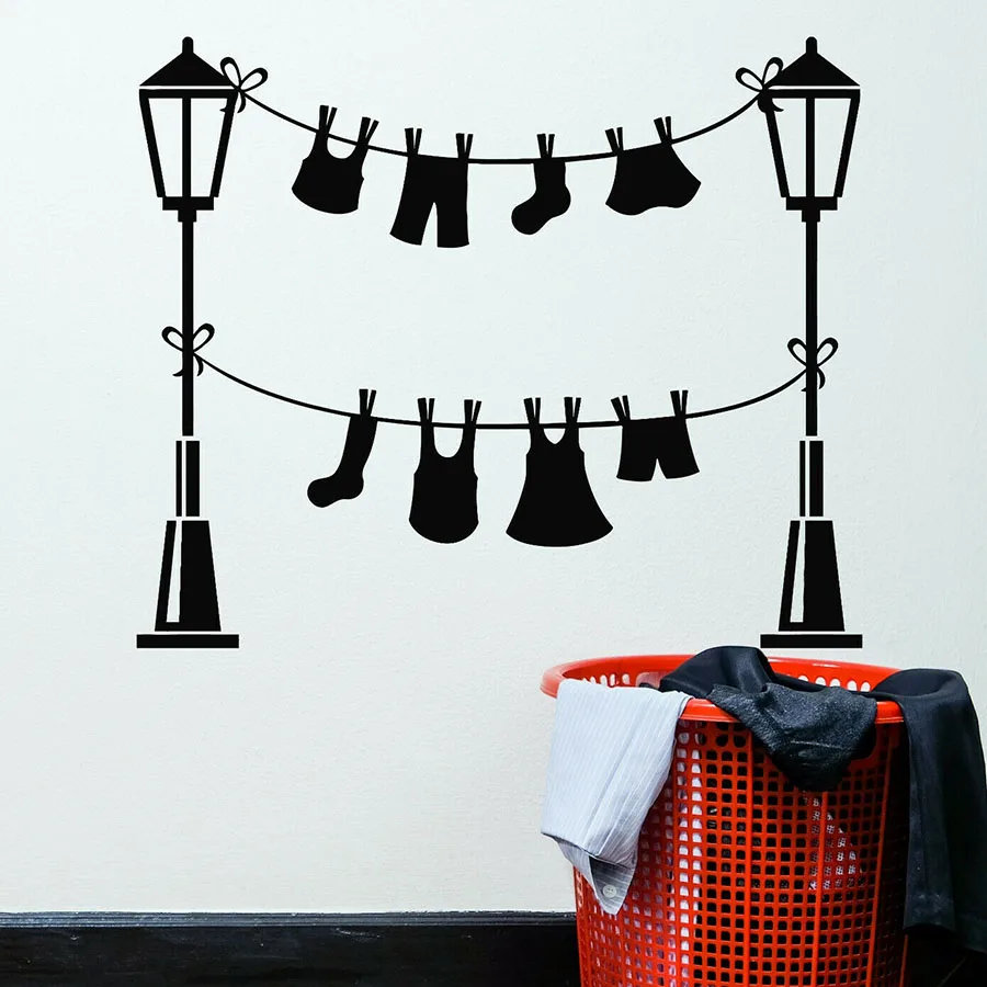Виниловая наклейка на стену услуги по стирке комнаты лампа для стирки настенные